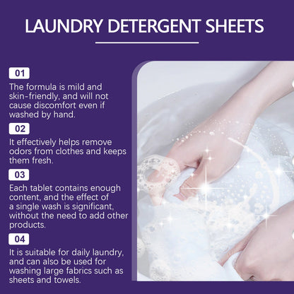 Laundry Detergent Gently Cleans Clothes Decontamination Long-Lasting Fragrance Cleaning Laundry Bubble Paper