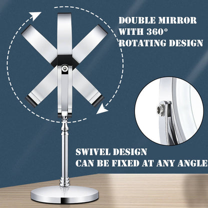 Dual sided 8" USB Wireless 1X&amp;10X Rechargeable Vanity makeup mirror with lights