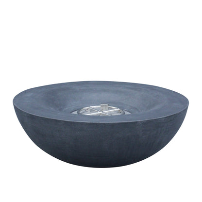42 Inch Outdoor Concrete Propane gas Fire Pit bowl in Dark Gray color