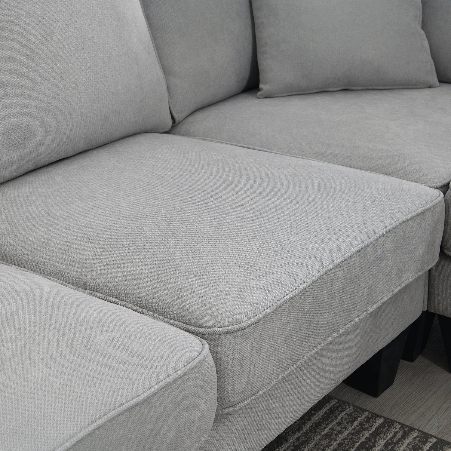 [VIDEO provided] [New] 108*85.5" Modern U Shape Sectional Sofa 7 Seat Fabric Sectional Sofa Set