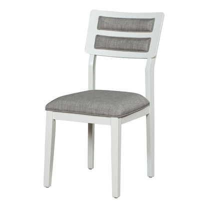 TREXM Classic and Traditional Style 6 - Piece Dining Set, Includes Dining Table  4 Upholstered Chairs &amp; Bench (White+Gray)