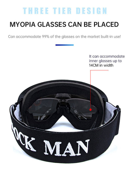 Cover Ski Glasses Winter Outdoor Sports Goggles Double Layer Anti Fog Single Double Plate Snow Goggles