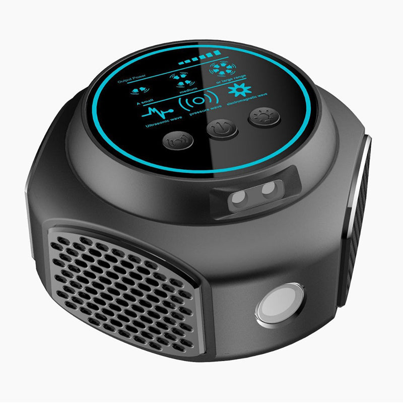 4-in-1 ultrasonic rodent repellent, 360° electronic rat repellent, repels indoor flies, cockroaches &amp; mosquitoes.