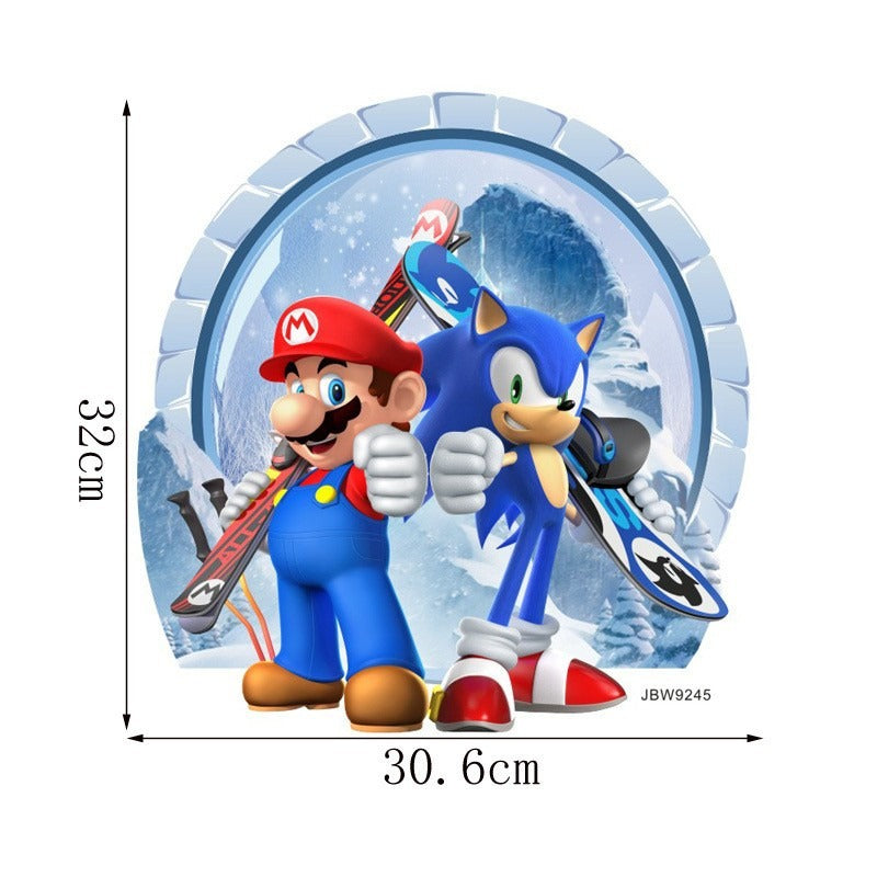 Sonic Mario cartoon stickers self-adhesive wholesale creative decoration graffiti wall stickers posters for children&