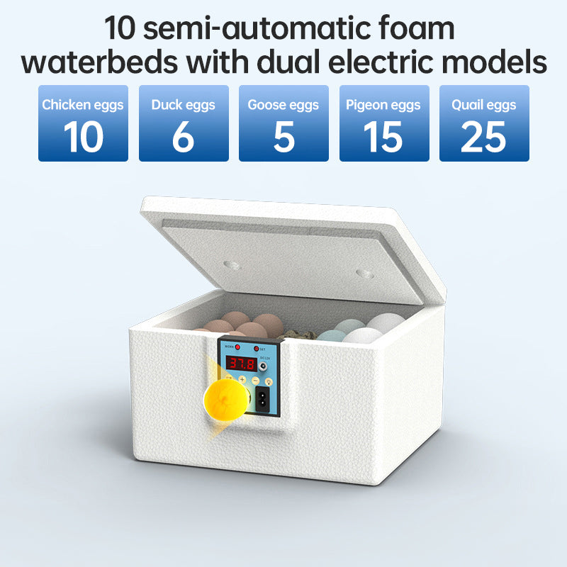 24 - hr Thermostatic Small Poultry Incubator. Biomimetic Waterbed. Auto &amp; Smart. For Chick, Duck &amp; Goose Eggs