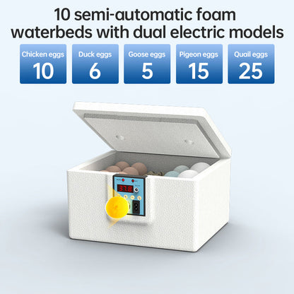 24 - hr Thermostatic Small Poultry Incubator. Biomimetic Waterbed. Auto &amp; Smart. For Chick, Duck &amp; Goose Eggs