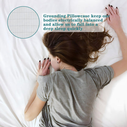 Earthing Ground Pillow Case For Health &amp; EMF Protection Improves Sleep Conductive Silver Fiber Cotton Pillowcase