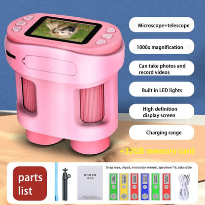 Handheld portable with screen can take photos microscope children&