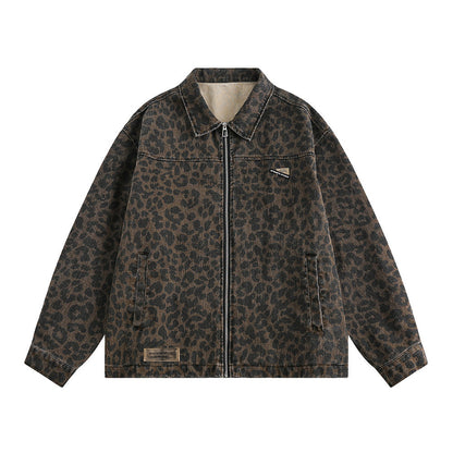 Leopard Print Denim Jacket   Style Men&