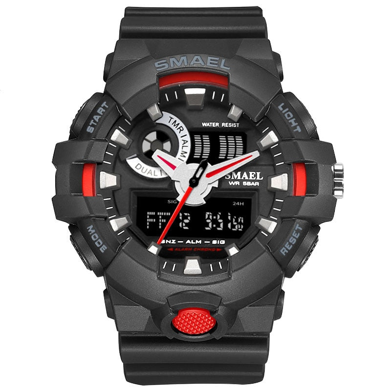 SMAEL 1642-2 Brand Luxury Cowboy Sport Watch New Men Military Watches Analog Army Digital Writwatch 8001 Waterproof Clock Men&