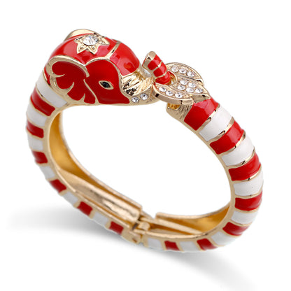 European and American fashion jewelry elephant enamel oil drip alloy open bracelet