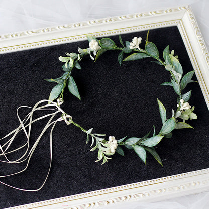 Minimalist Forest Flower Wreath Headflower Pregnant Women Spring Forest Shooting Green Plants Fresh Headwear Children&