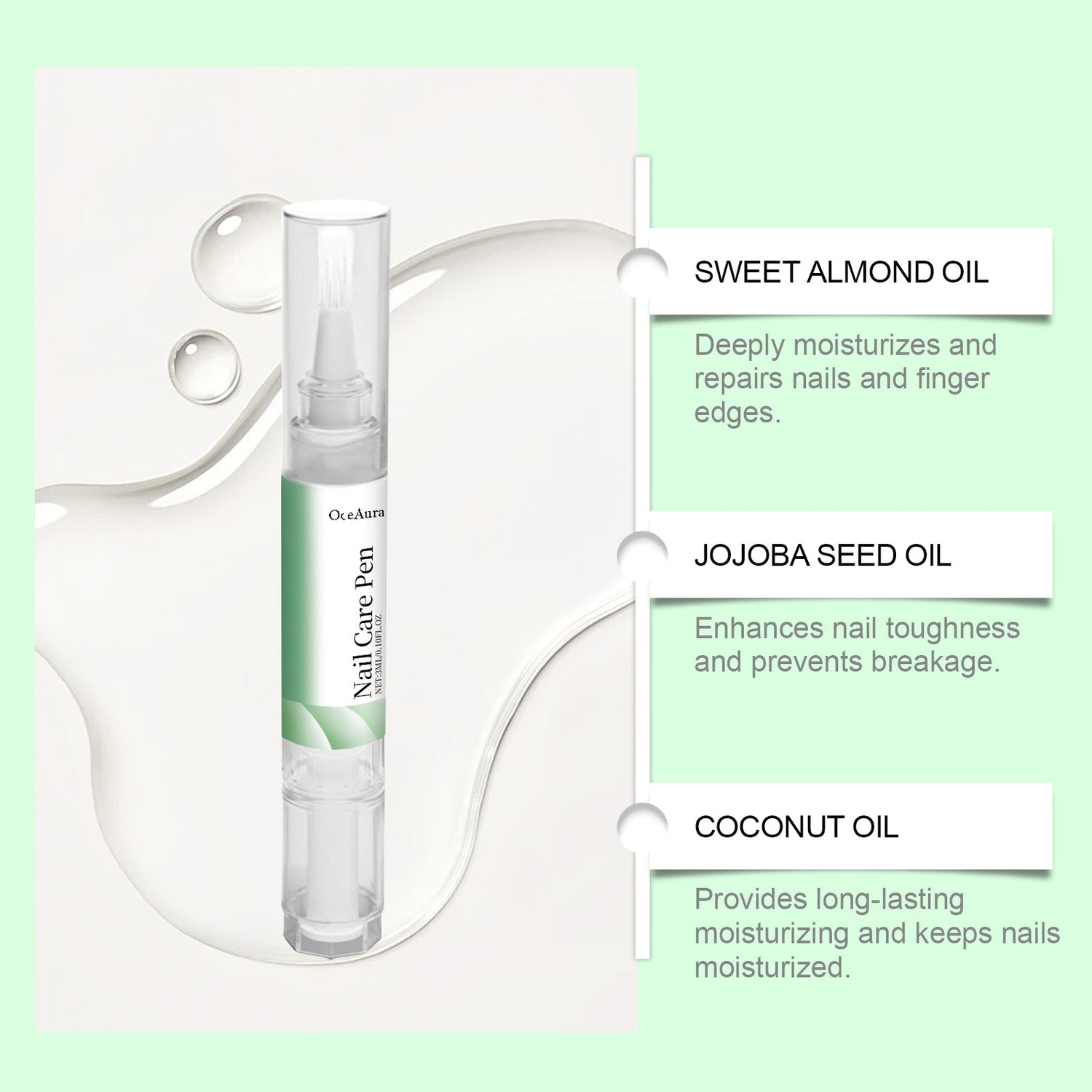 Oceaura Nail Care Solution, Gentle Moisturizing, Cleaning, Anti-Cracking, Peeling, Hydrating And Moisturizing Hand And Foot Care