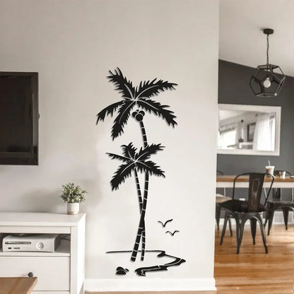3D Coconut Tree Acrylic Mirror Wall Sticker For Children&