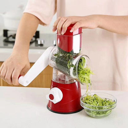 5-in-1 Cheese Grater: Gourmet, Rotary with Hand Crank, 10 Blades (3 Blades-C), for Cheese &amp; Vegetable Slicing.