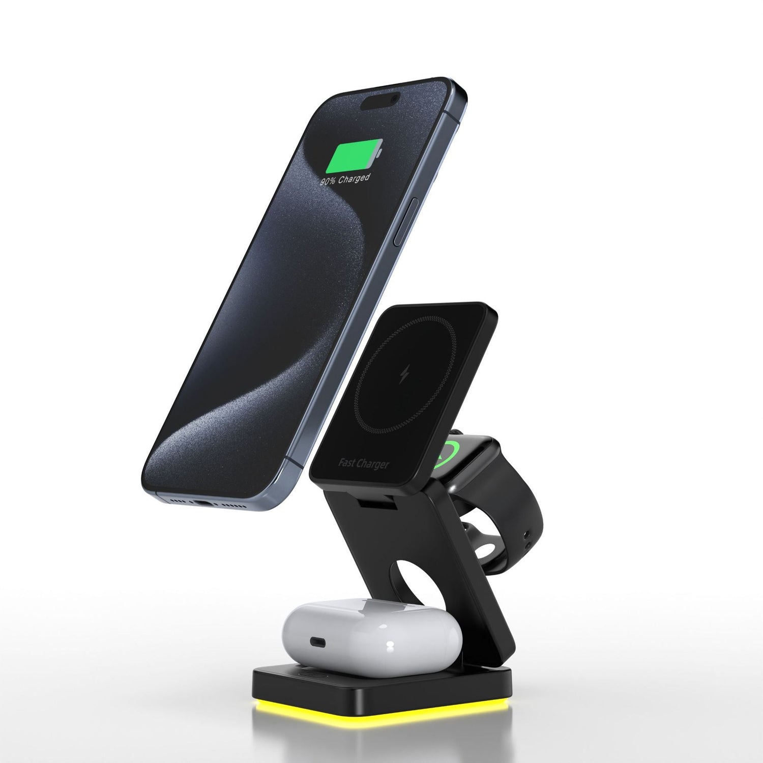 3 in 1 Wireless Charger Magnetic Foldable Charger For iphone charger power Adapter Charging Stand &amp; Holder
