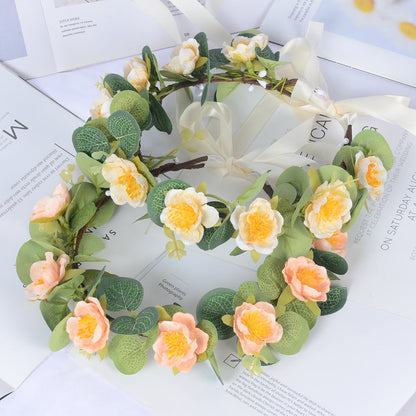 Flower garland fabric simulation flower hair accessory celebrity children&