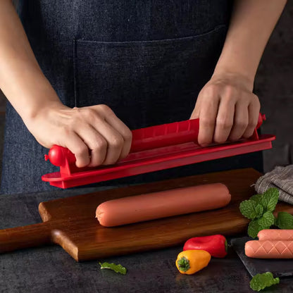Cross - Groove Sausage &amp; Hot Dog Slicer: Precision Mesh, Ideal Kitchen Accessory.