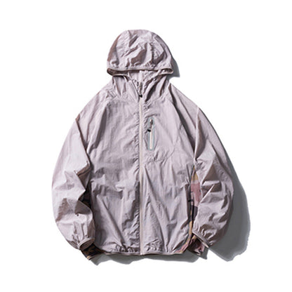 Camouflage Spliced Thin Hooded Sun Protection Clothing Men&