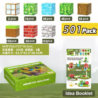My Building World Magnetic Cube DIY Cherry Blossom Mountain Children&