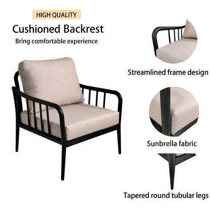 3PC Outdoor Aluminum Patio Furniture Chaise Lounge Set, 2 Chaise &amp; 1 End Table with Modern Tapered Feet,Pneumatic Adjustable Bac