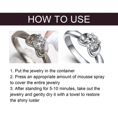 Jewelry Cleaning Mousse, Watch Band Cleaning Liquid Gold Diamond Ring Jewelry Decontamination Maintenance Cleaning Agent