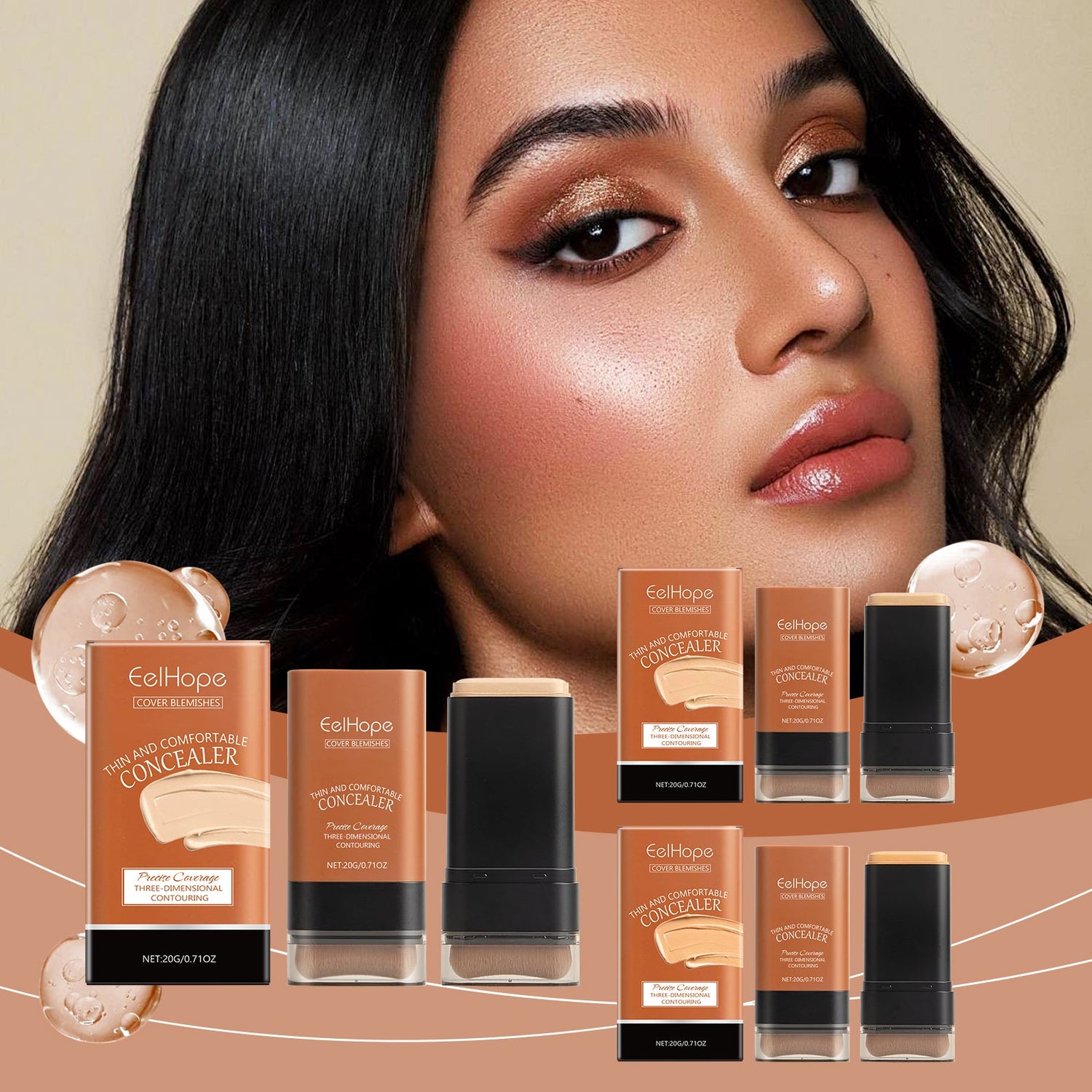 Clear Concealer Foundation Stick Natural Lightweight Radiance Radiance Radiance Non-Fake White Moisturizing Foundation Stick