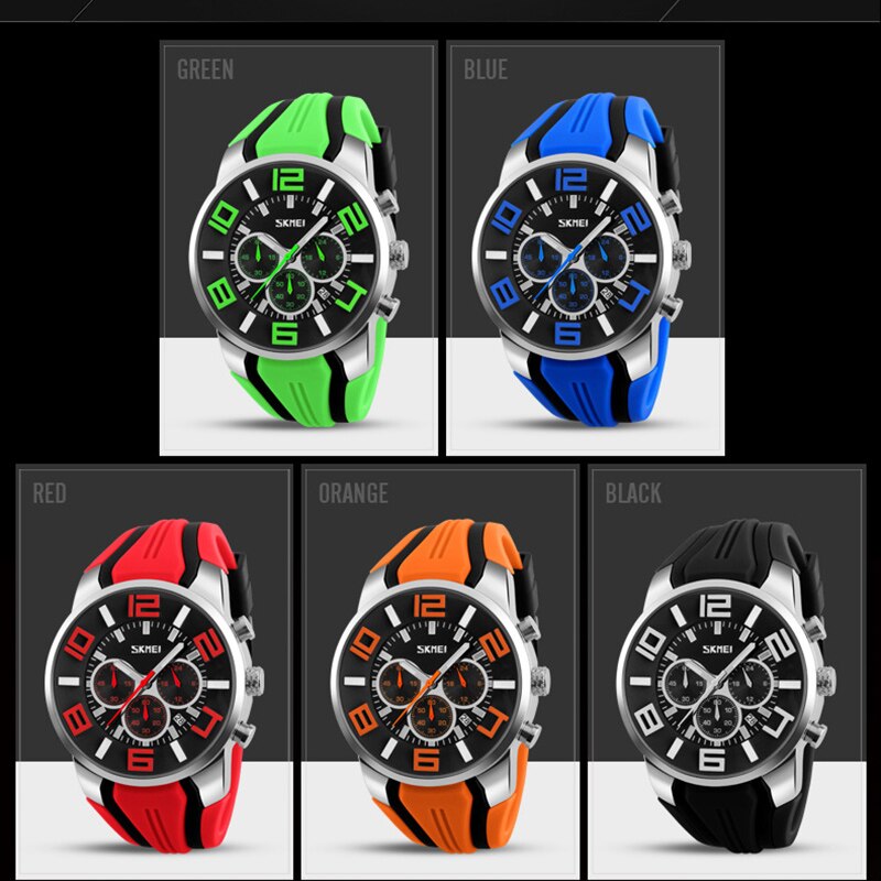 SKMEI 9128 Watches Men Luxury Brand Chronograph Men Sports Watches Waterproof Male Clock Quartz Men&