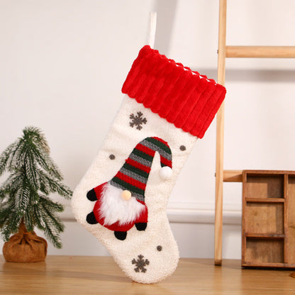 Christmas decorations, candy socks, embroidered Santa Claus socks, Christmas children&