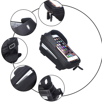 Hard Shell Bicycle Bag Front Beam Bag Mountain Bike Mobile Phone Touch Screen Upper Tube Bag Saddle Bag Riding Equipment