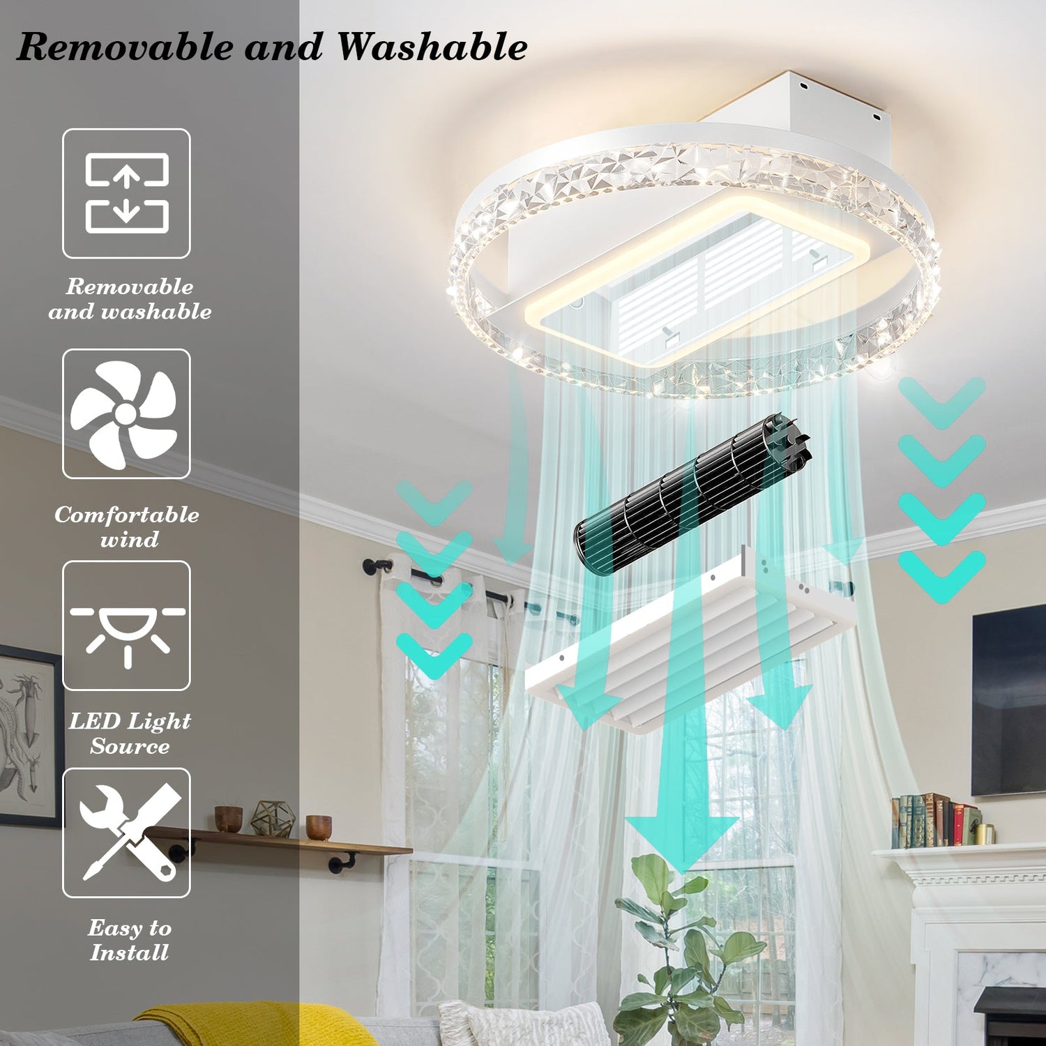 Bladeless LED Fan Lamp