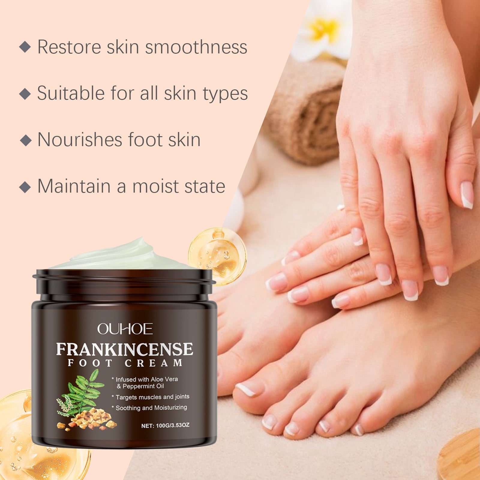 Nourishing And Moisturizing Foot Cream Gently Moisturizes Foot Skin With A Deep Nourishing And Exfoliating Foot Cream