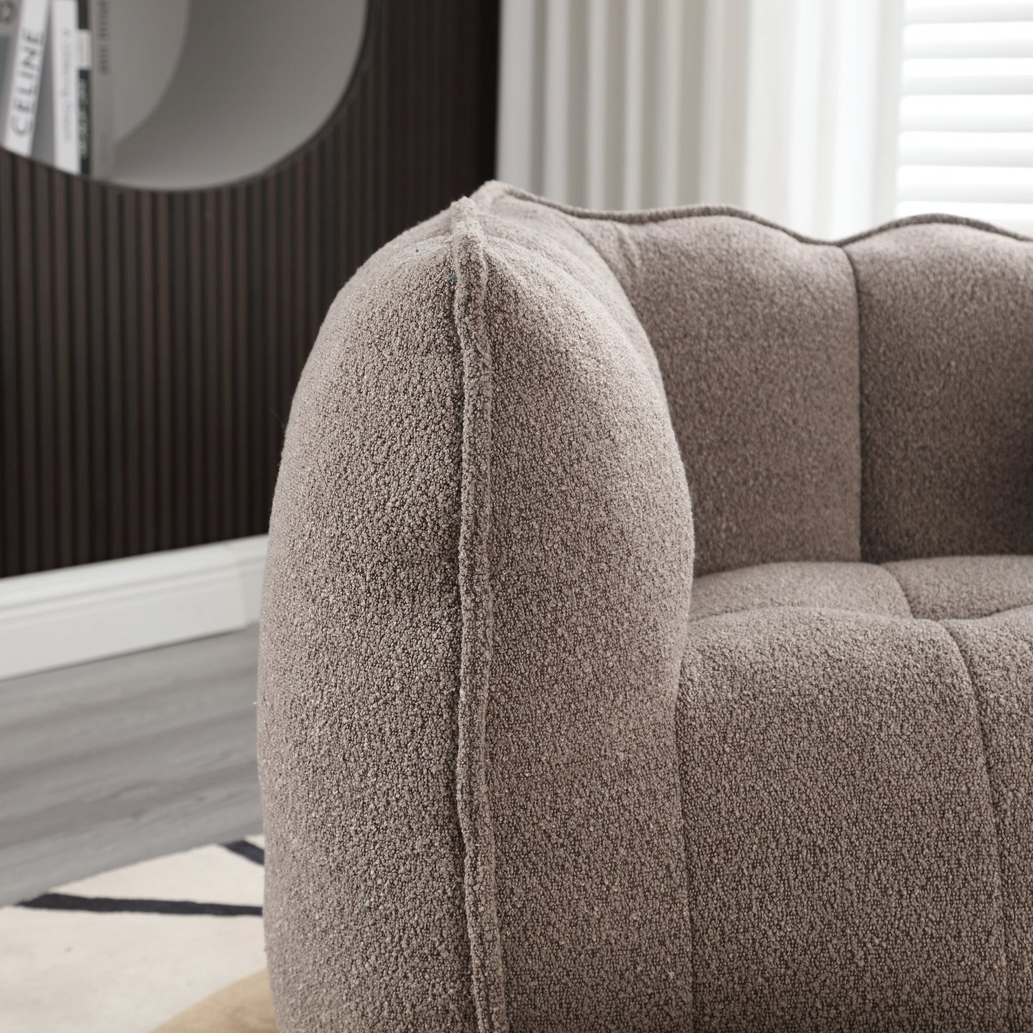 Soft Bean Bag Chair with High Resilient Foam(Chips)for living room and bedroom,Comfortable Square Lazy Sofa with Footstool