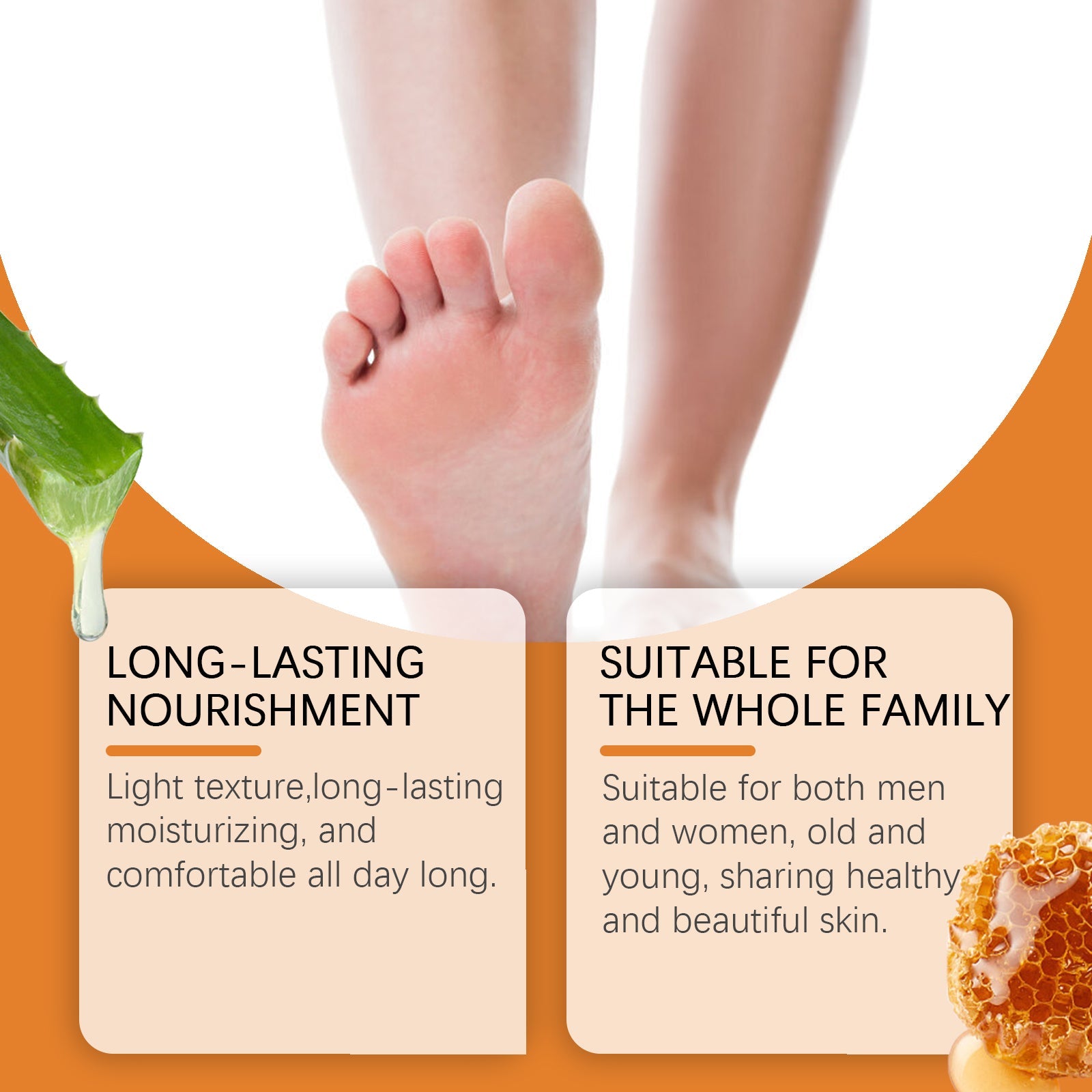 Honey Foot Moisturizing Anti-Crack Cream, Foot Moisturizing Repair Heel Body Skin Care Cream