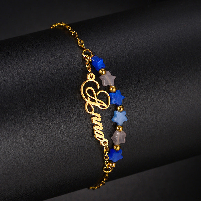 DIY letter bracelet personality cat&