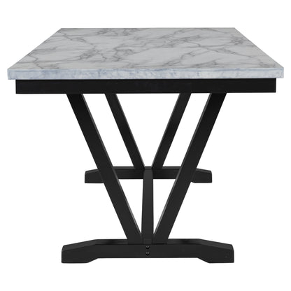 TREXM Modern Style 6-piece Dining Table with 4 Chairs &amp; 1 Bench (White)