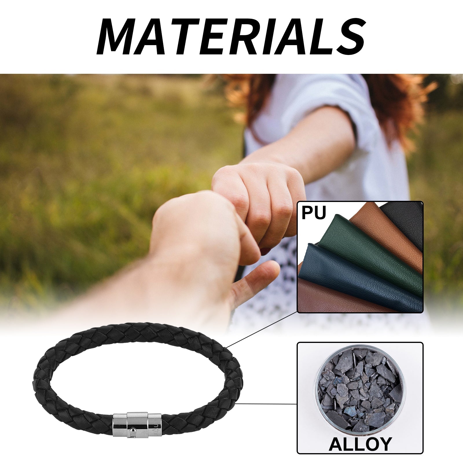 Couple Bracelet, Pu Leather Rope Woven Men&
