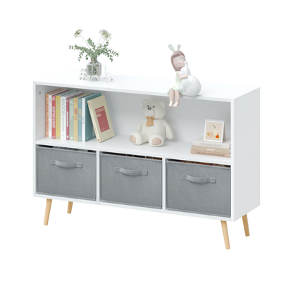 Kids bookcase with Collapsible Fabric Drawers Children&