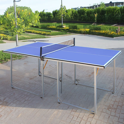 6ft Mid-Size Table Tennis Table Foldable &amp; Portable Ping Pong Table Set for Indoor &amp; Outdoor Games with Net