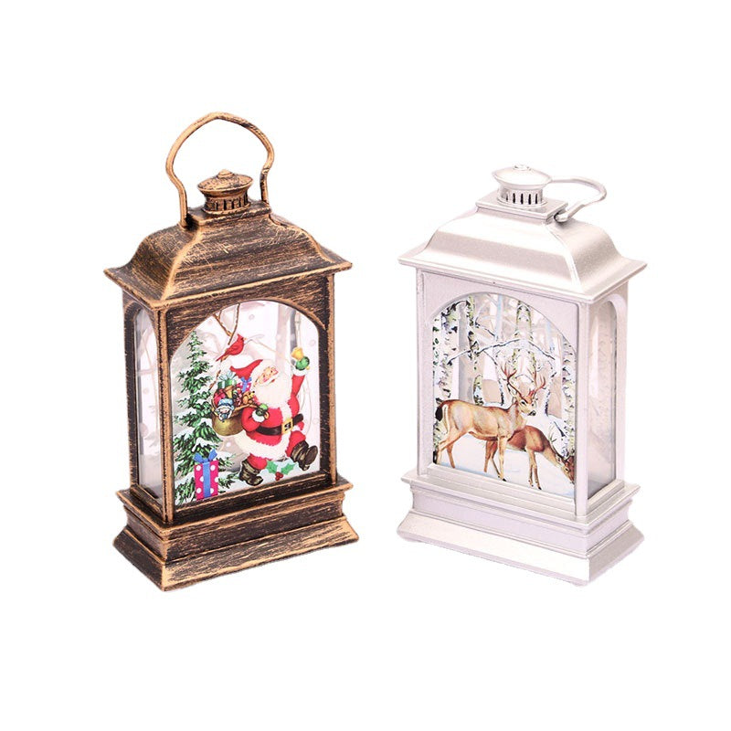 Christmas decorations, illuminated hand-held oil lamps, LED display window decorations, party decorations, children&