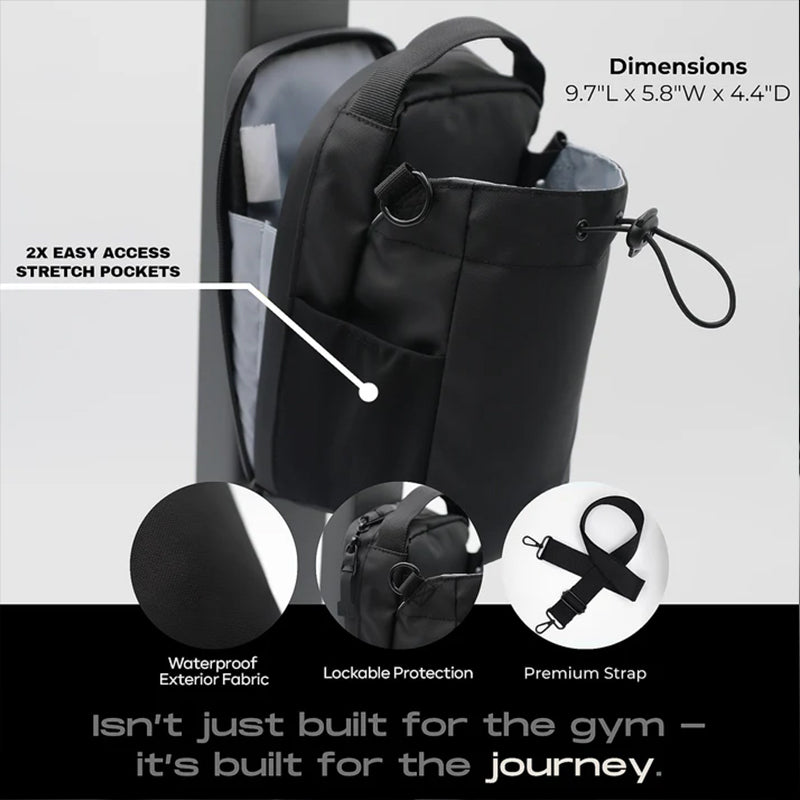 Magnetic Sling Bag for Men &amp; Women. Ideal as a gym, travel, and work bag. Keeps your belongings off the dirty gym floor.