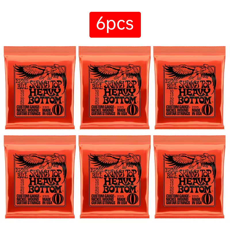 6 sets of Ernie Ball Slinky guitar strings (models 2003, 2215, 2223, 2221, nickel - wound) for electric &amp; acoustic guitars