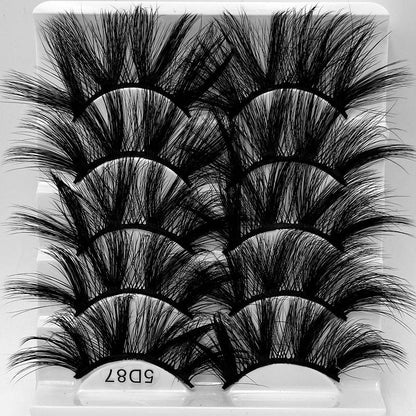 5D 25mm 5 Pairs Mink Eyelashes Multi-Layer Lengthening Thick Thickened False Eyelashes