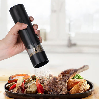 USB Charging Electric Pepper &amp; Sea Salt Grinder with Base and Double Support for Easy Charging and Use