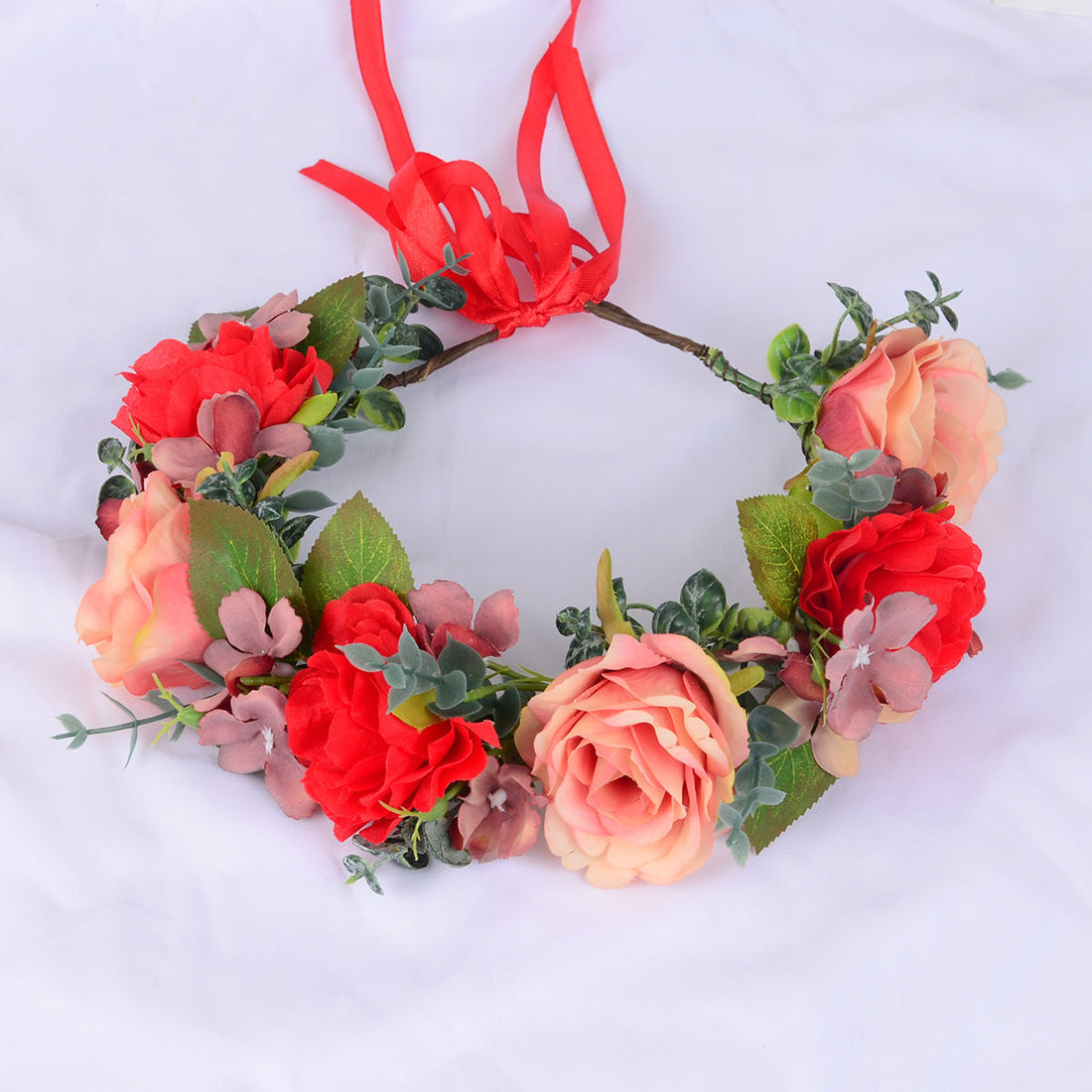 Wreath cloth art Rose Hair Ornament children&