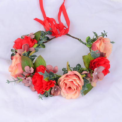 Wreath cloth art Rose Hair Ornament children&