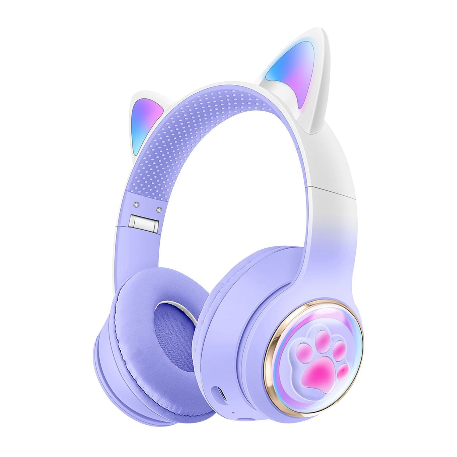 Luminous Cat Ears Cute Space Cabin Head Mounted Bluetooth Earphones Heavy Bass Gaming Wireless Earphones
