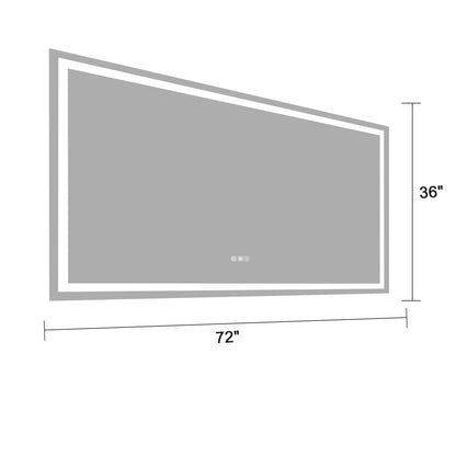 72"×36" LED Mirror Light Bathroom,anti-Fog &amp; Dimming Led Bathroom Vanity Mirror