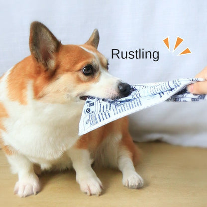Pet Dog Sound Toy Crinkle Paper Simulation Boredom Buster Durable Chew Tooth Cleaning Interactive for Corgi Teddy Puppy