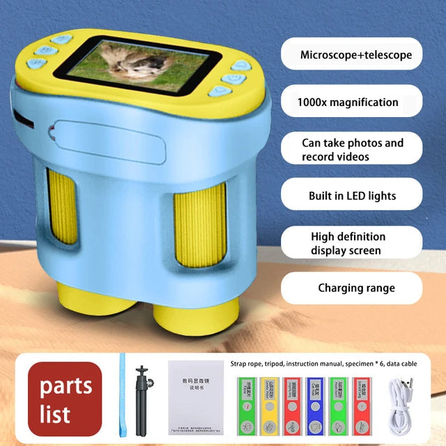 Handheld portable with screen can take photos microscope children&